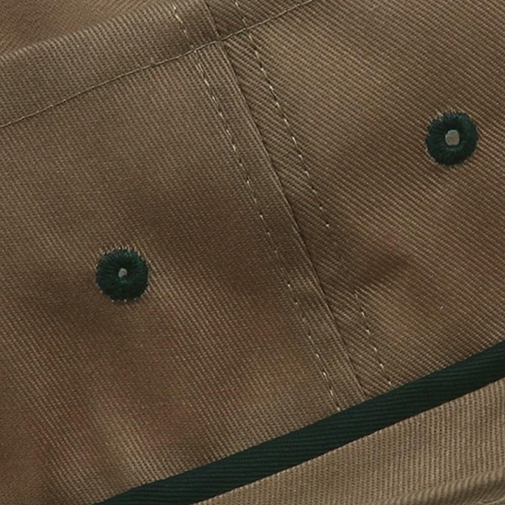 Mega Cap Big Size Roll Up Bucket Hat - Khaki with Dk Green L-XL