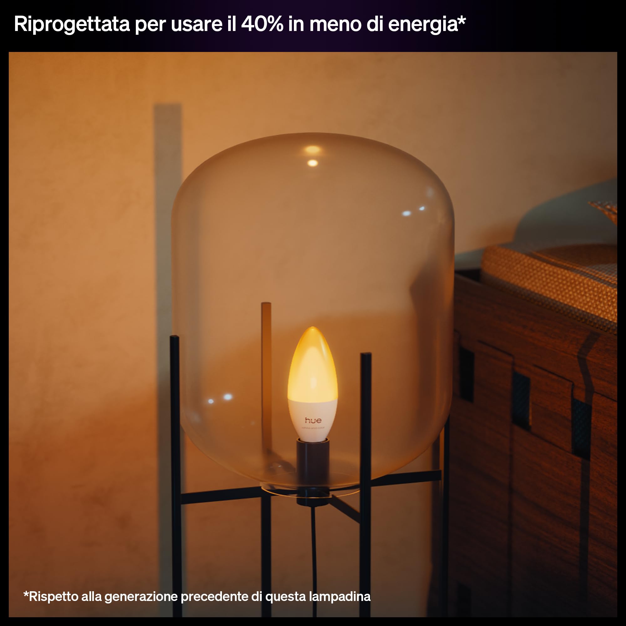 Philips Hue Lampadina candela E14, Confezione da 3, Bianco | 500 lm, Spettro completo 1000 K-20000 K, Smart Home, Regolazione ultrafluida, Tecnologia Chromasync, Controllo wifi