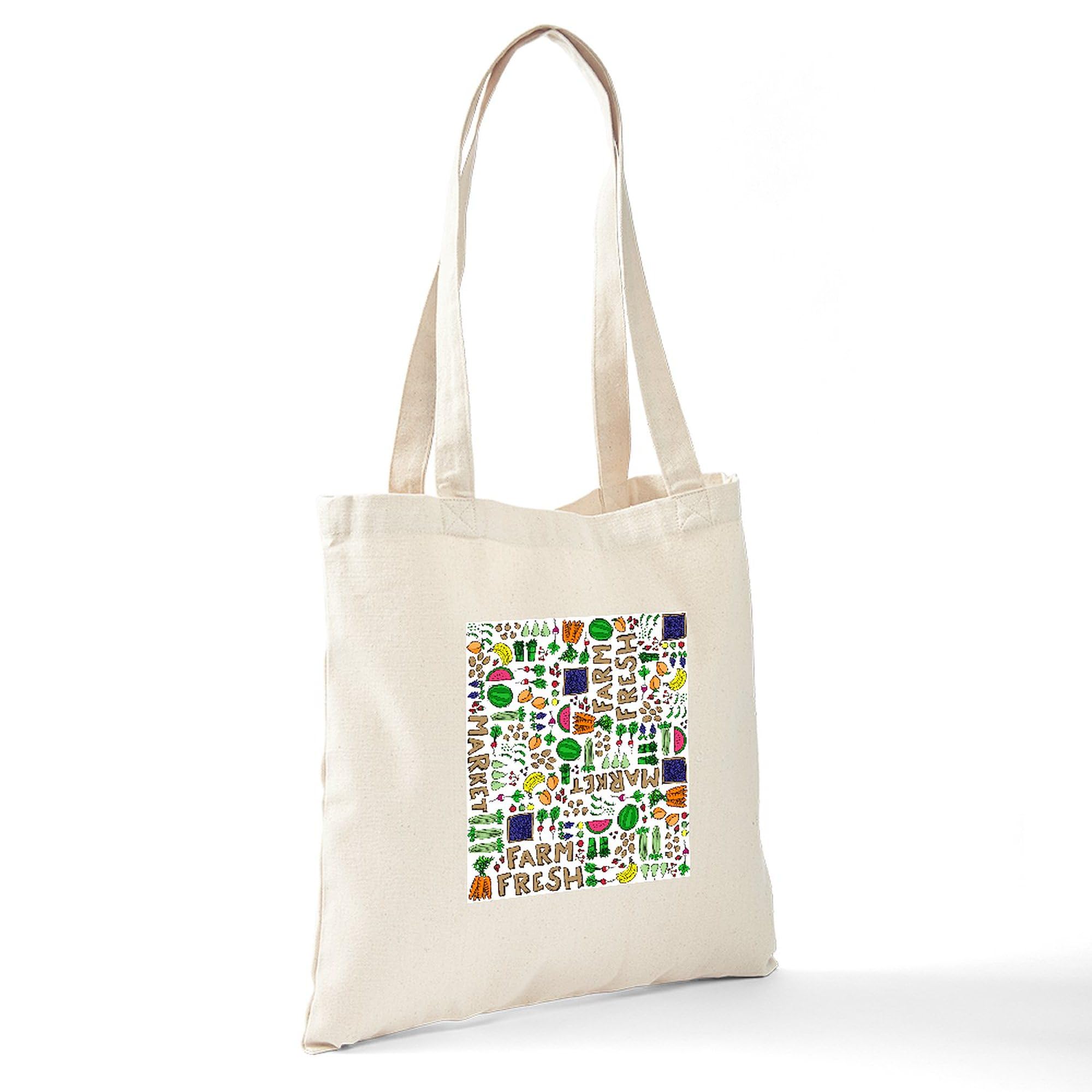 CafePress Farmers' Market Canvas Tote Bag - Reusable Shopping Bag, Natural, Two Size Options - View #9