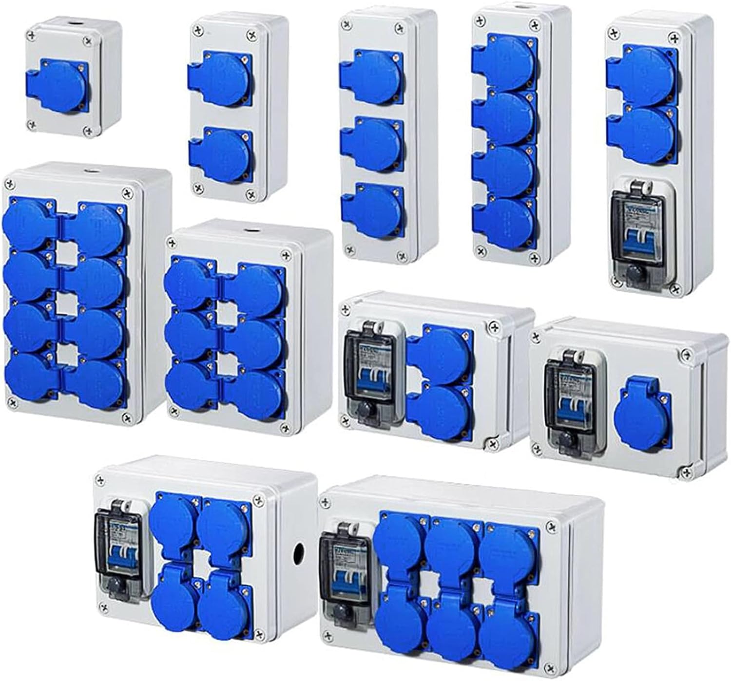 AMSH Outdoor rainwater Socket Three Holes 220V/10A Home Wall Mounted Multi-Function Outdoor Socket Box Electric car Charging (Size : Multi-Function socke, Color : 6K)