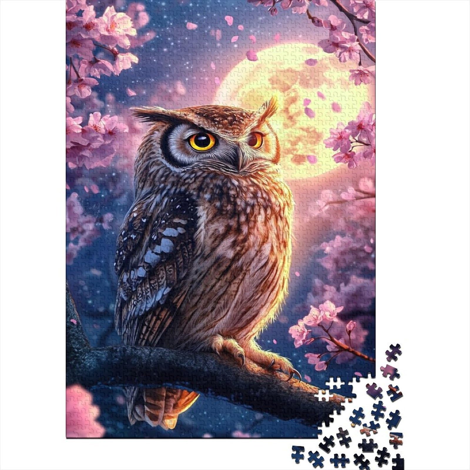 Mini puzzle de 1000 piezas de búho y luna, un regalo de cumpleaños ideal contra el estrés 8