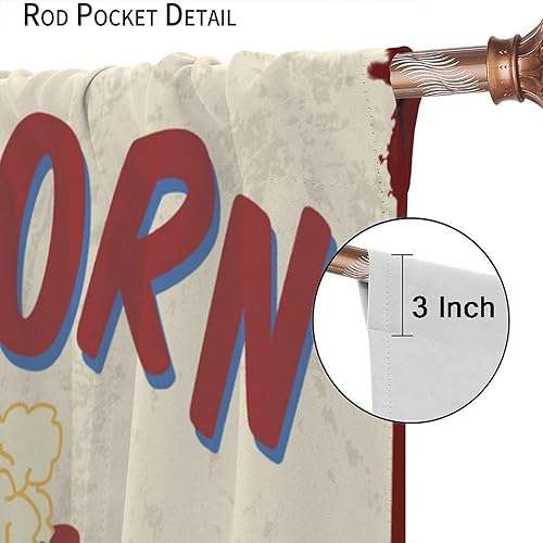 Miniatura 29 de Cortinas opacas para cine en casa, diseño retro moderno, tiras de película de palomitas de maíz para cámara de película, bolsillo para barra,