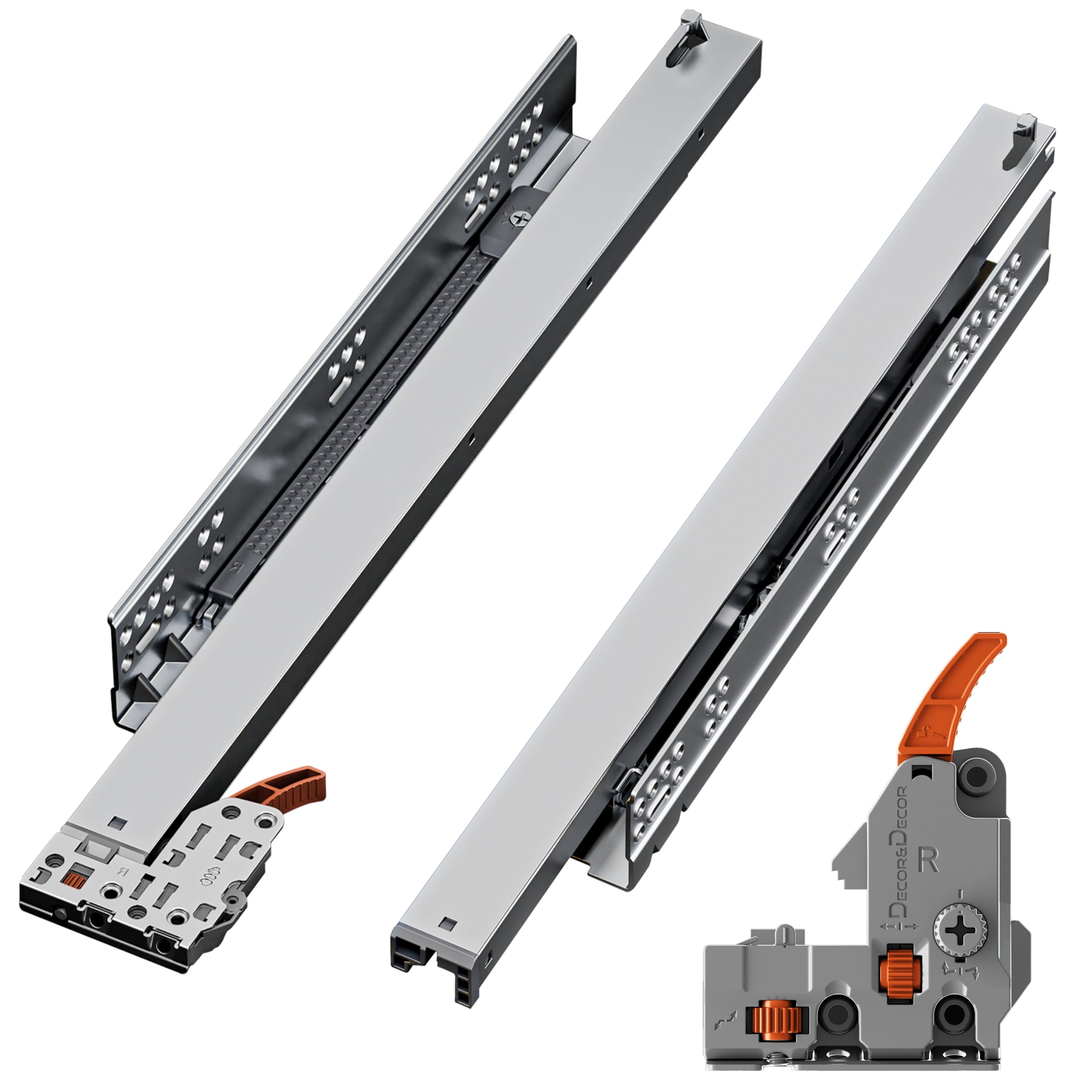 Decoranddecor 300mm Push to Open & Soft Close Undermount Drawer Runners
