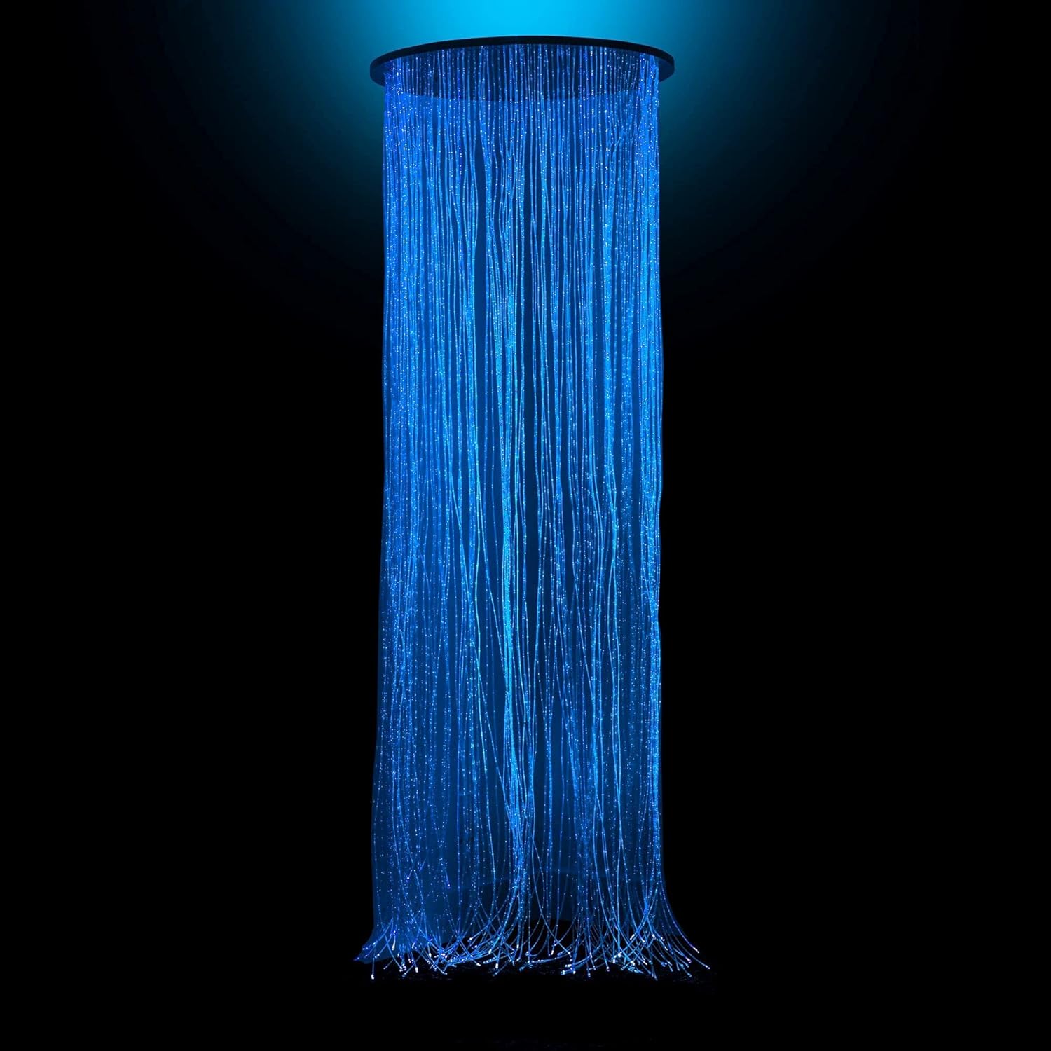 Playlearn 7 Ft Round Sensory Fiber Optic Curtain - 100 Fiber Tails - Sensory Lights - Ideal Sensory Room Item - Ceiling Mounted