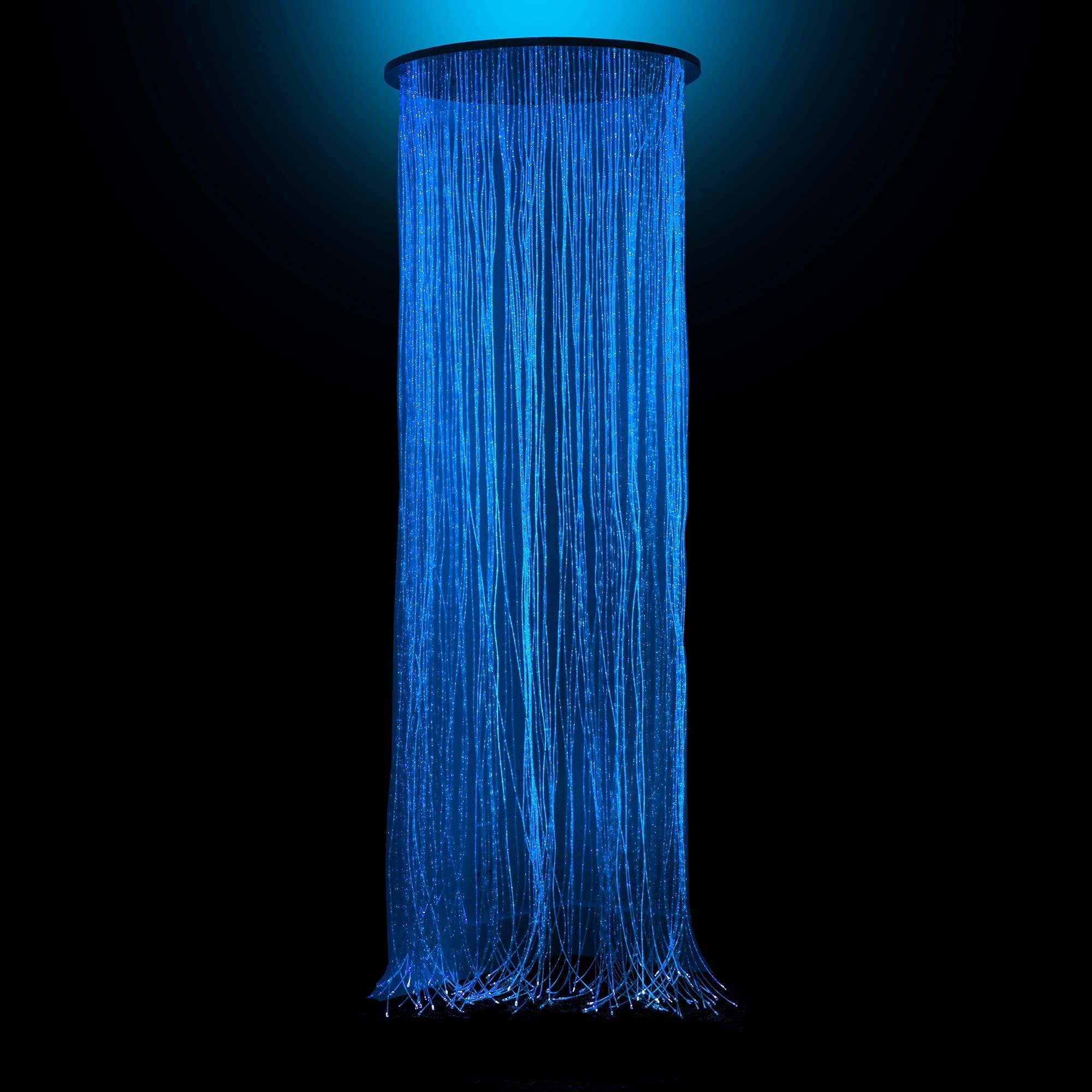 Playlearn 7 Ft Round Sensory Fiber Optic Curtain - 100 Fiber Tails - Sensory Lights - Ideal Sensory Room Item - Ceiling Mounted