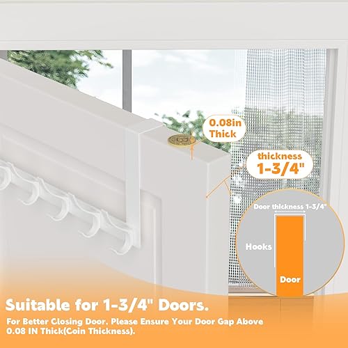 Miniatura 2 de Ganchos para colgar sobre la puerta, colgador de puerta resistente, gran toallero para colocar sobre la puerta con 12 ganchos, resistente y fácil de