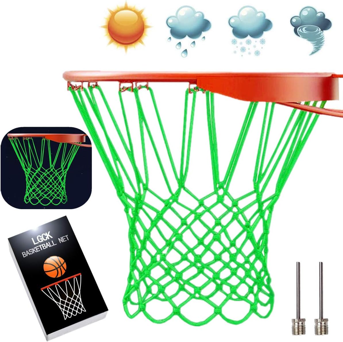 LGCK Basketball Net Replacement Basketball Nets Heavy Duty Outdoor Basketball Hoop