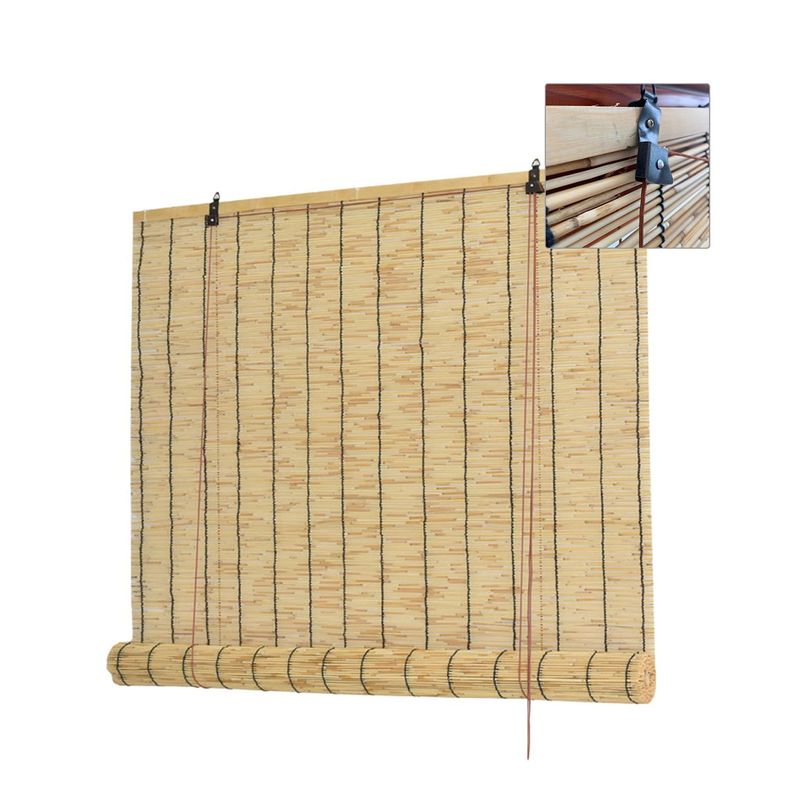 Stores en roseau avec élévateurs 80x120 cm rideaux d'ombrage extérieurs