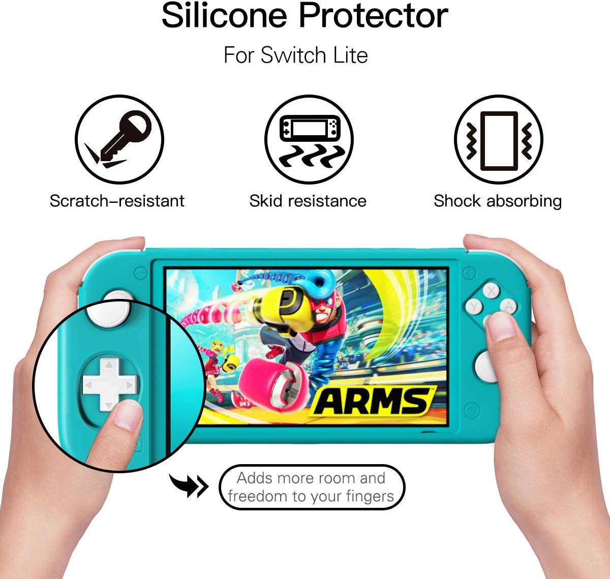 TiMOVO Cover for Nintendo Switch Lite Case, Anti-Slip Soft Silicone Cover Case Protective Shell for Nintendo Switch Lite Console - Turquoise