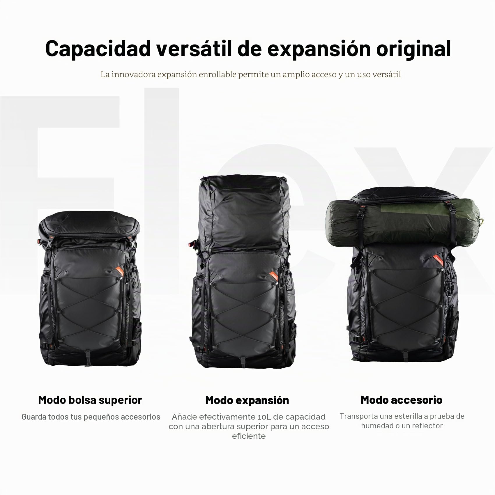 PGYTECH OnePro Flex 30L-50L Mochila + Funda para Cámara Tamaño M, Mochila Fotografia Profesional Compatible con Cámaras y Lentes DSLR/SLR/sin Espejo, Mochila Trekking para Cámara Portátil