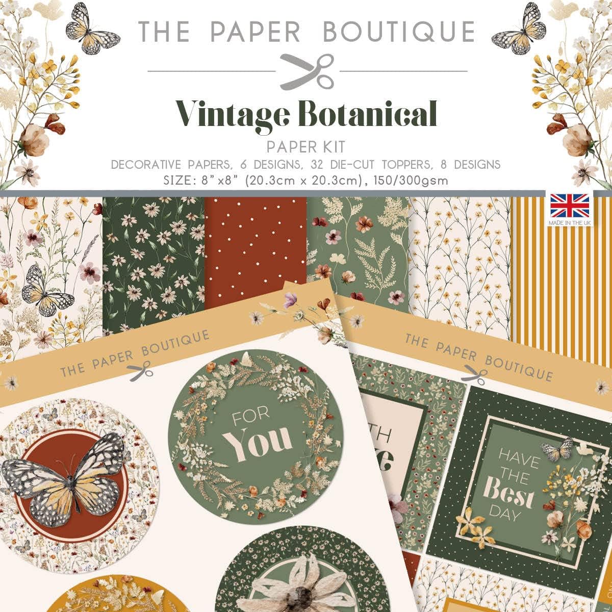 The Paper BoutiqueVintage Botanical - Paper Kit, 8"x8"