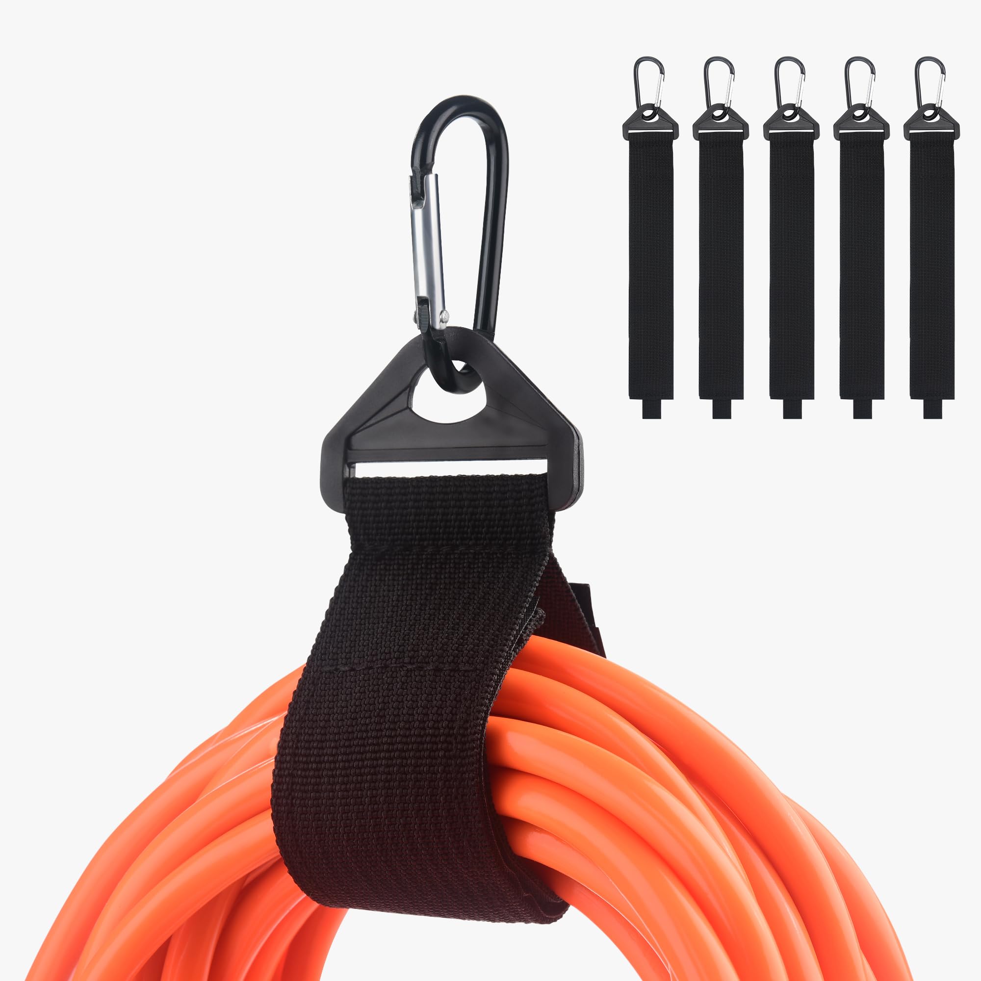 Cable Matters Confezione da 5 cinghie organizzatrici per cavi di prolunga con fibbia in metallo, capacità di carico di 36 kg, supporto per cavi di prolunga con cinghie a strappo da 40 x 3,8 cm