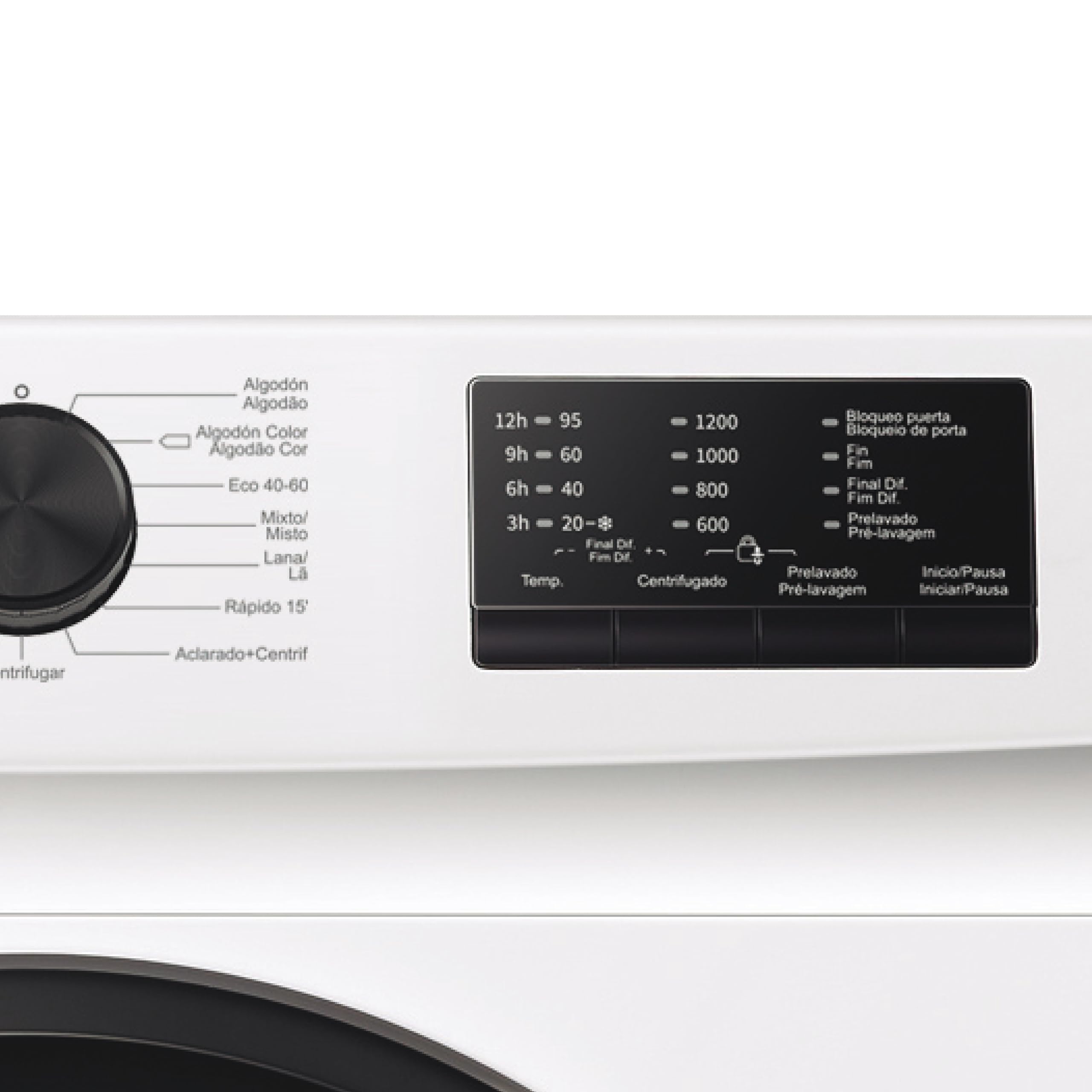 Edesa Lavadora de Libre Instalación EWF-7201 WH Capacidad 7 KG Carga Frontal 15 Programas de Lavado Gran Velocidad 1400 r.p.m Bloqueo Seguridad y Puerta Pantalla LED Color Blanco