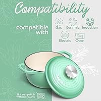 Vista 72 de Segretto Cookware Enameled Dutch Oven Pot with Lid Rosso (Gradient Red) 1.7 Quarts Cast Iron Dutch Oven with Handle 1.7 qt Enamel Small Cast Iron