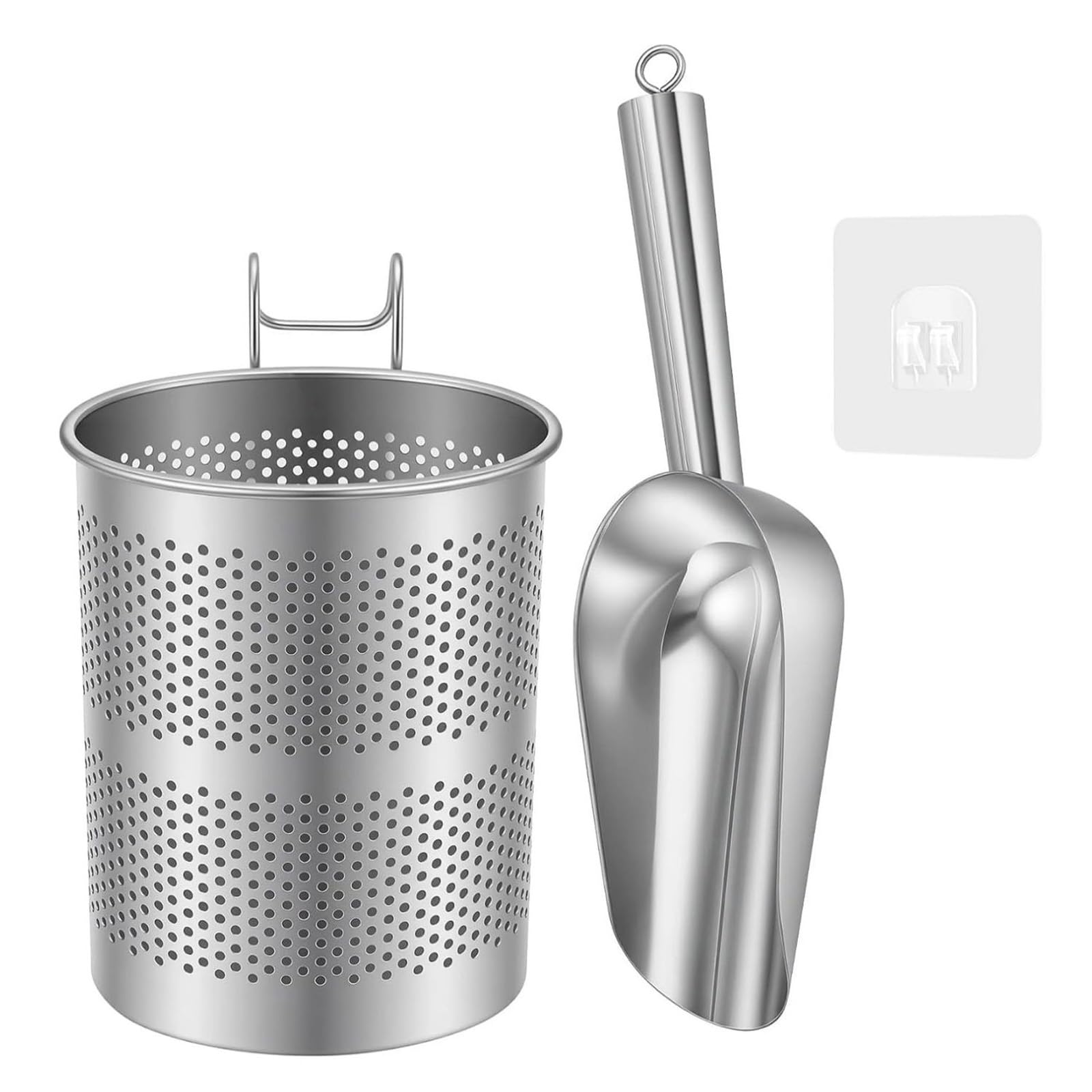 Jazuaiao Strong Metal Ice Cream Server Featuring Detachable Drying Rack for Refrigerator and Ice Machine Spoon with Rack