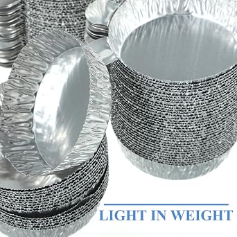 ULTECHNOVO Aluminum Foil Weighing Dish Disposable Sample Weighing Tray with Handle 2.55 X 1.96 X 0.39 in for Lab Powder Liquid Storage Evaporating Drying Pack of 100
