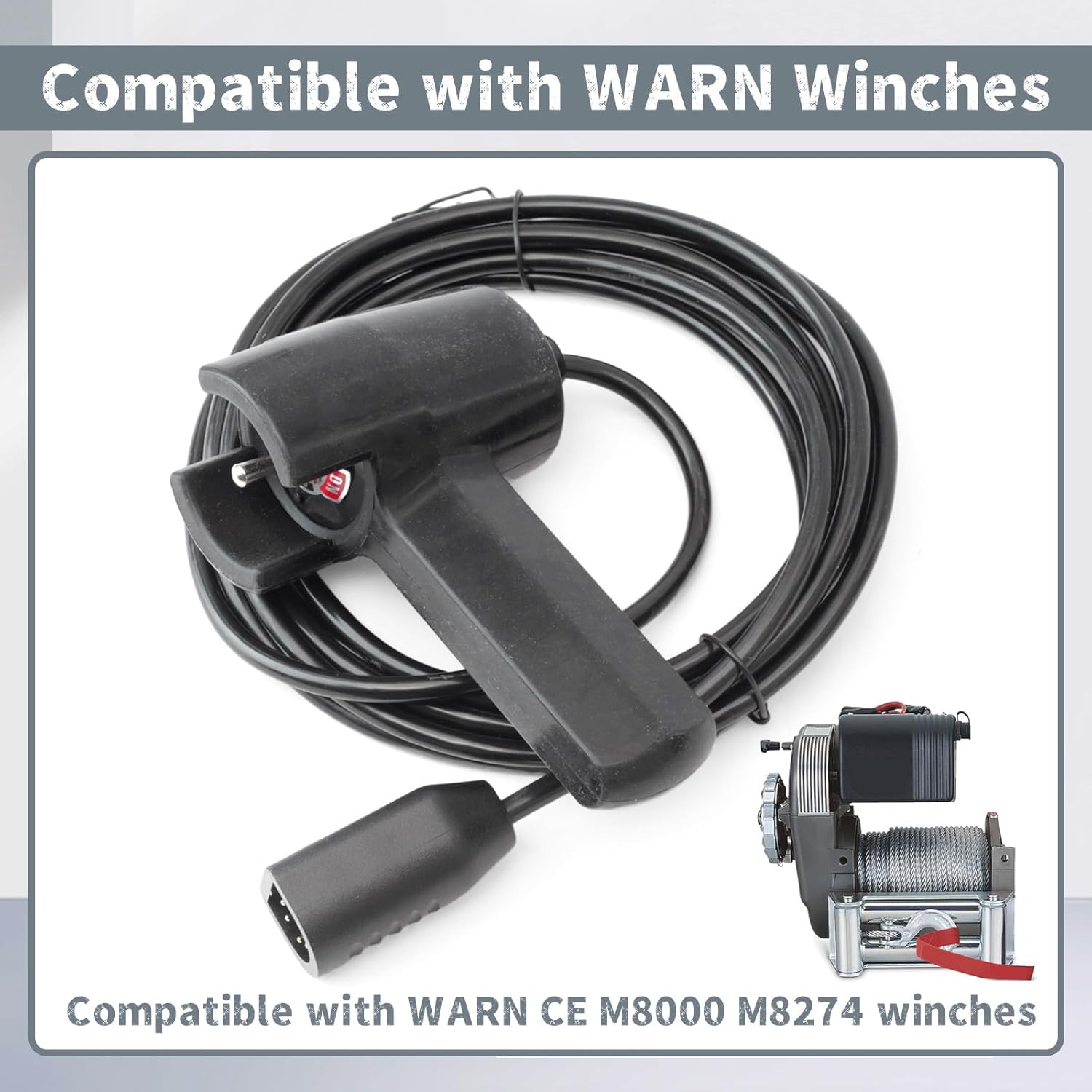 38626 Hand Held Winch Remote Controller Compatible with WARN CE M8000 M8274 Winches Handheld Corded Control Device with Rubber Grip 12 Feet Cable Wire and 5-Pin Plug