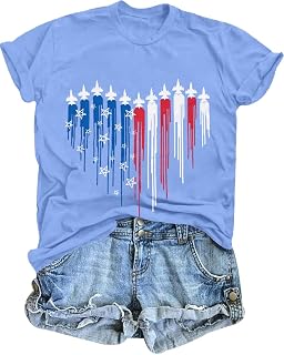 American Flag Shirts for Women 4th of July Patriotic T-Shirt | American Outfits Independence Day Tops Casual Short Sleeve USA Tee Tops