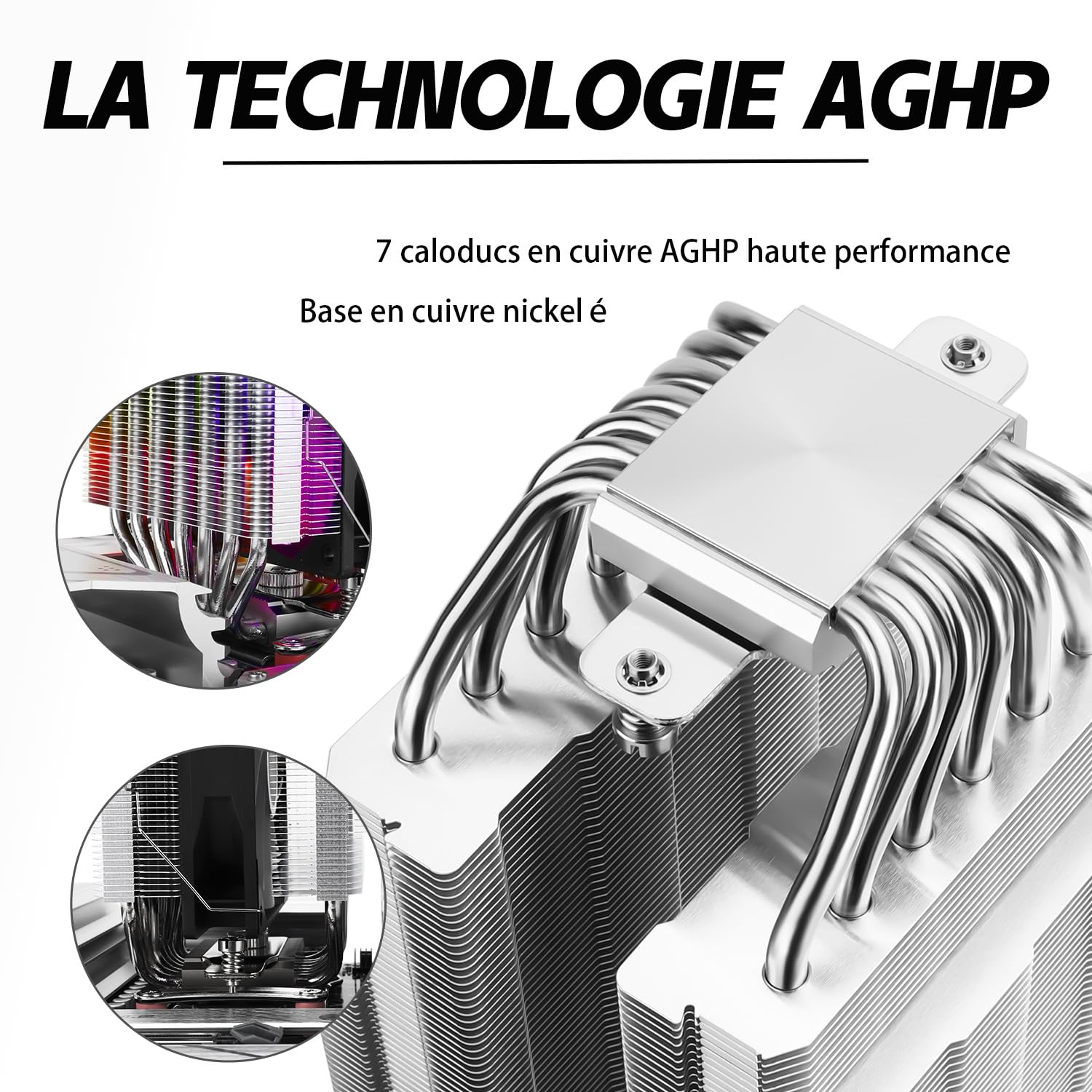 TR PS120SE ARGB refroidisseur d’air CPU 7caloducs Refroidisseur de processeur,double ventilateur PWM TL-C12B-S V2,technologie AGHP,roulement S-FDB,pour AMD AM4 AM5/Intel 1700/1150/1151/1200