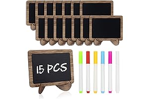 Temlum 15 Pcs Mini Chalkboards with Easels: Decorate and Inform with Rustic Charm