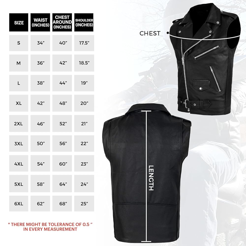 Amazon Vest M/Lサイズ DEFY Men's Genuine Leather Motorcycle Biker Concealed Carry
