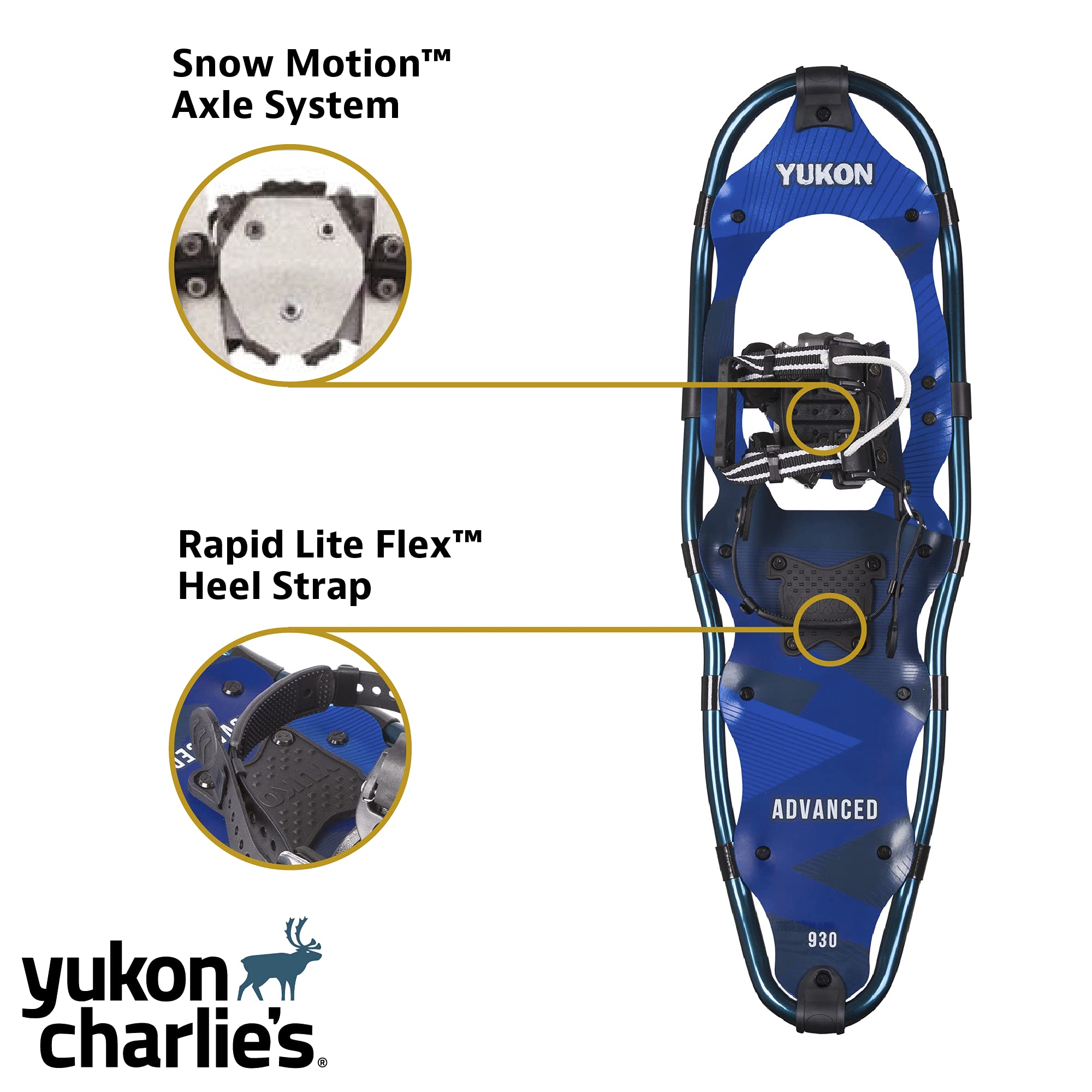 Yukon Charlie's Kit avanzato per racchette da neve, racchette da neve, bastoncini da trekking e borsa da viaggio