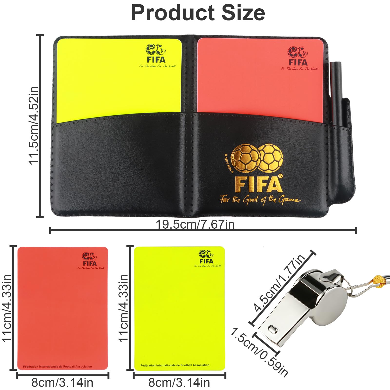 Set de árbitro de fútbol, Kit de Tarjetas Arbitro, Tarjetas Árbitro de Deportes para Deportes Escolares y Partidos de Fútbol