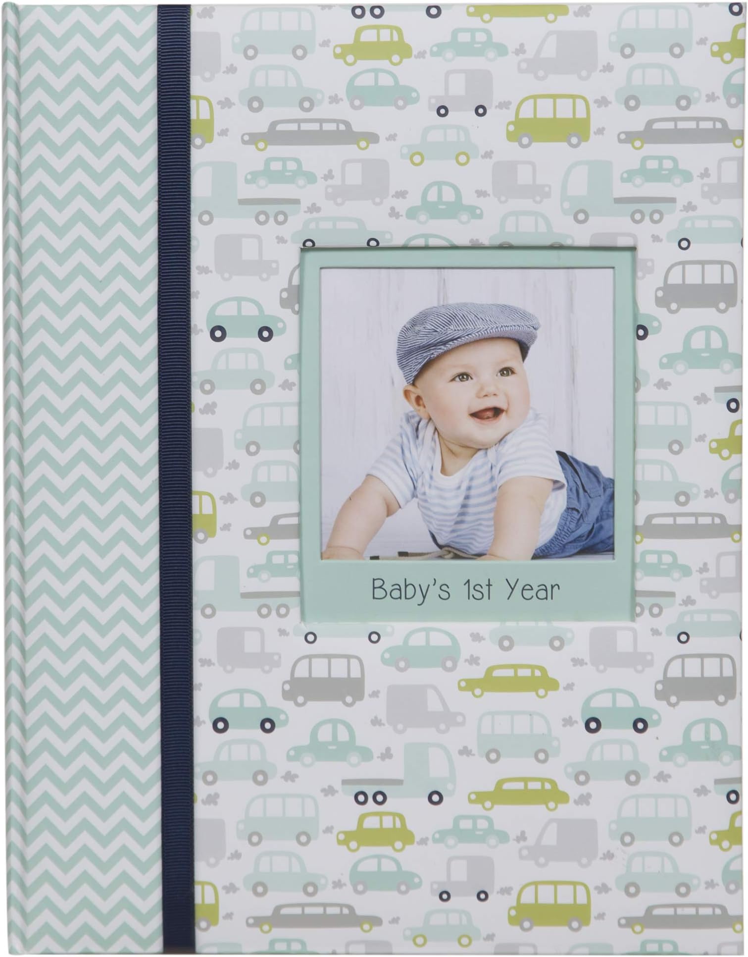 Everly Hart Collection Baby Boy's First Year Milestone Memory Book Journal Photo Albums, Blue