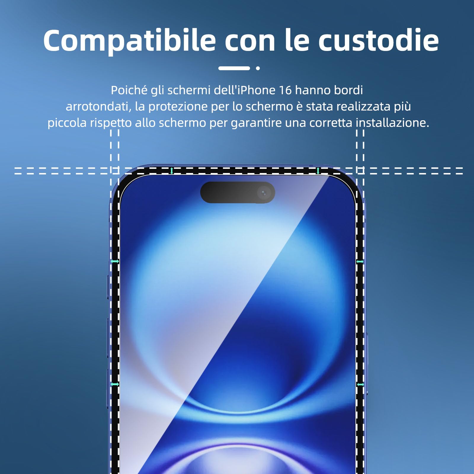 NEW'C 3 Pezzi, Vetro Temperato per iPhone 16 (6,1"), Pellicola Prottetiva, Senza Bolle, Durezza 9H, 0,33mm Ultra Trasparente, Ultra Resistente