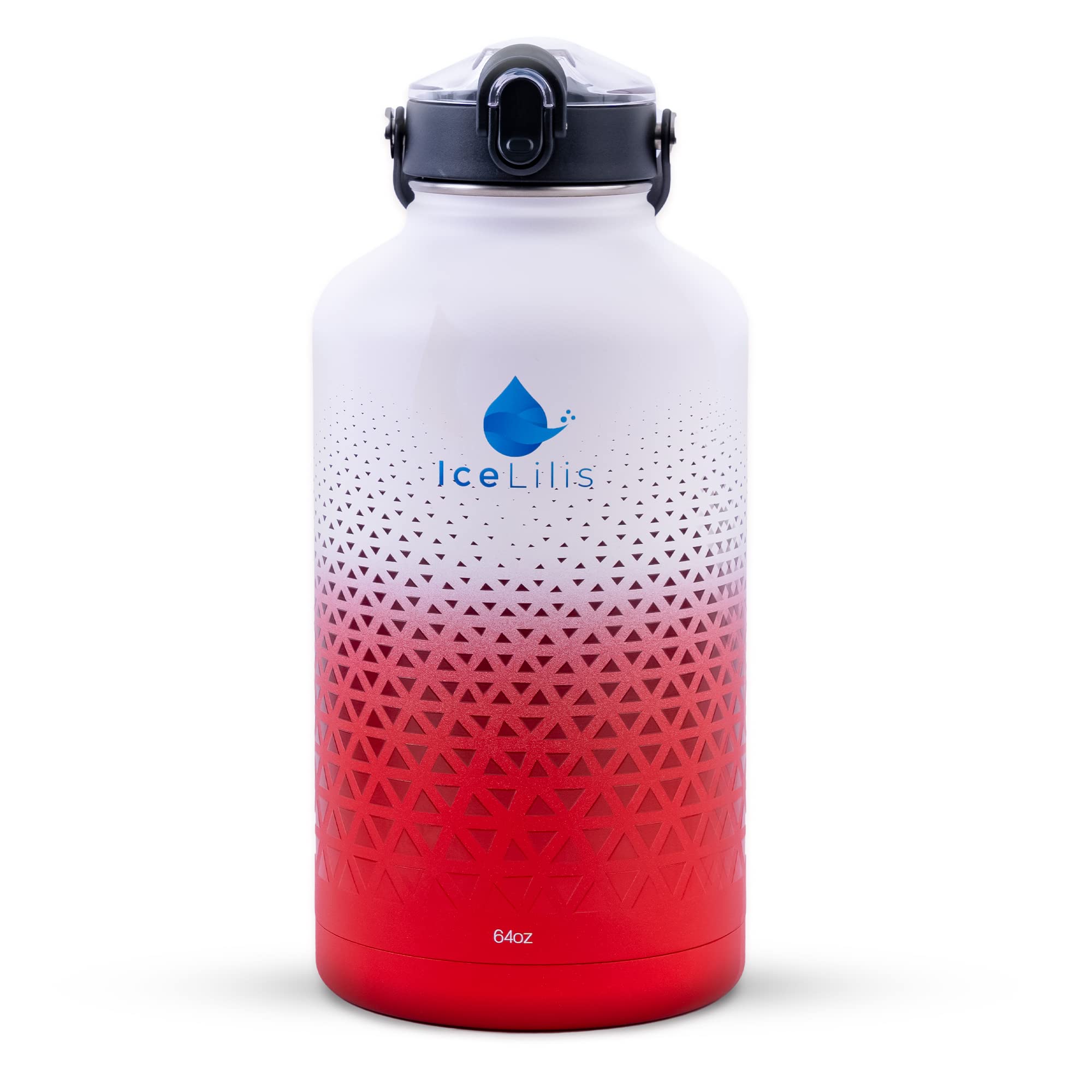 Edelstahl-Wasserflasche, doppelwandig, vakuumisolierte Metallkante, Thermobecher, 3 Deckel, lebensmittelecht und BPA-frei, auslaufsicher und schweißfest