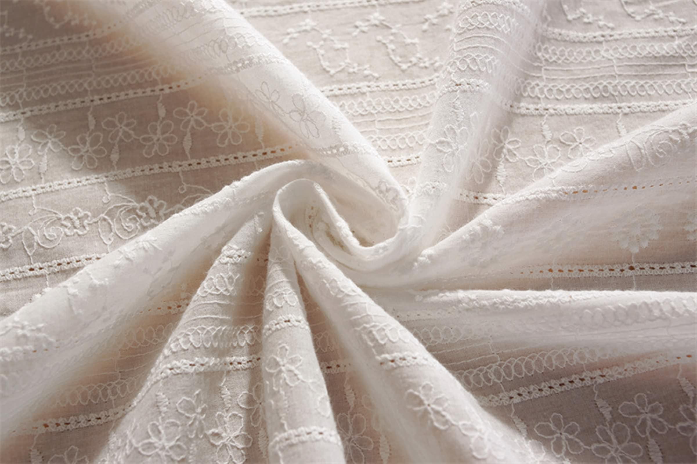 Mantel floral rectangular, encaje de algodón bordado flor con encaje cubierta de mesa de encaje para eventos, bodas, banquetes y fiestas, blanco, estilo B, 55 x 79 pulgadas