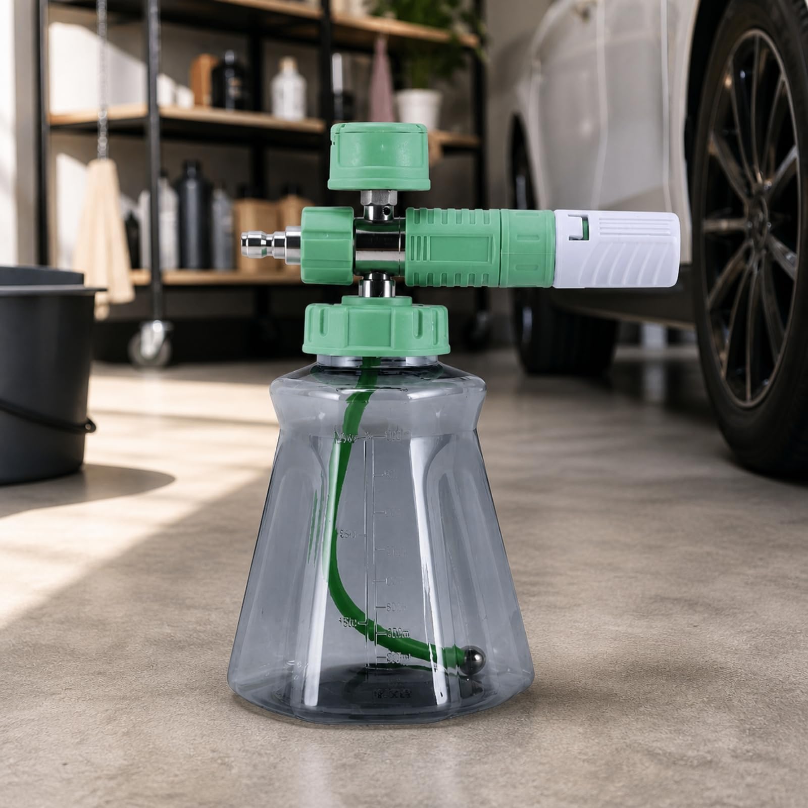 Schaumsprühflasche mit Edelstahlkammer intensiver Schaum Schaumsprüher mit austauschbarem Schaumnetz leicht nachfüllbar Druck-Schaumsprüher