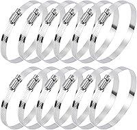 Vista 1 de Selizo Abrazaderas de manguera de acero inoxidable 304, abrazadera de manguera de 4 pulgadas, abrazadera de conducto, engranaje helicoidal ajustable