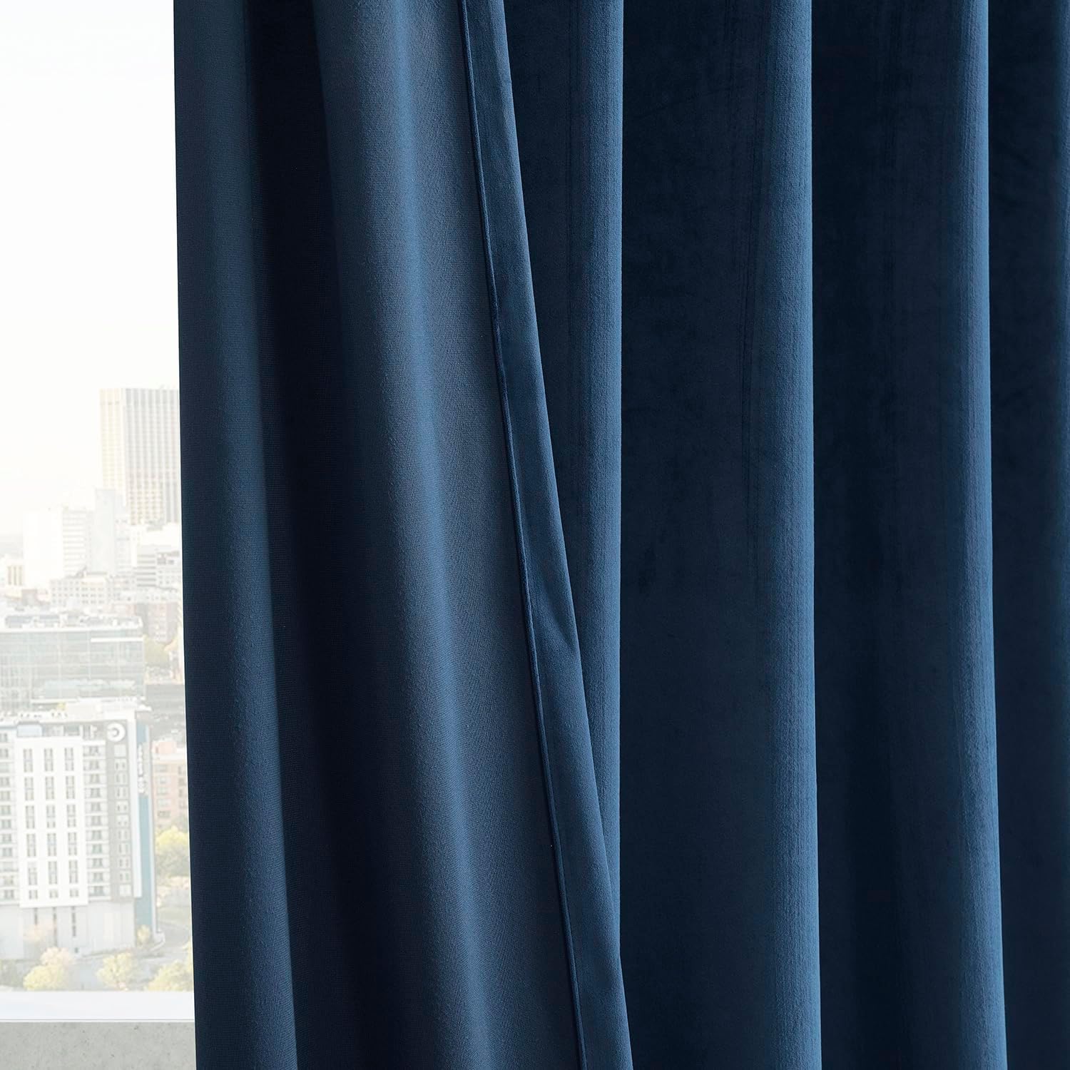 HPD Half Price Drapes Basic Deluxe Velvet Room Darkening Curtains 2 Panels Set - Grommet Curtains 108 Inches Long Window Curtains for Living Room & Curtains for Bedroom, 50W x 108L, Deep Cobalt Blue