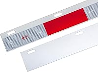 Vista 8 de Barra trasera de gancho de solapa de barro de acero inoxidable con recortes de luz 2.5" de espaciado de pernos, con resorte. con placa reflectante