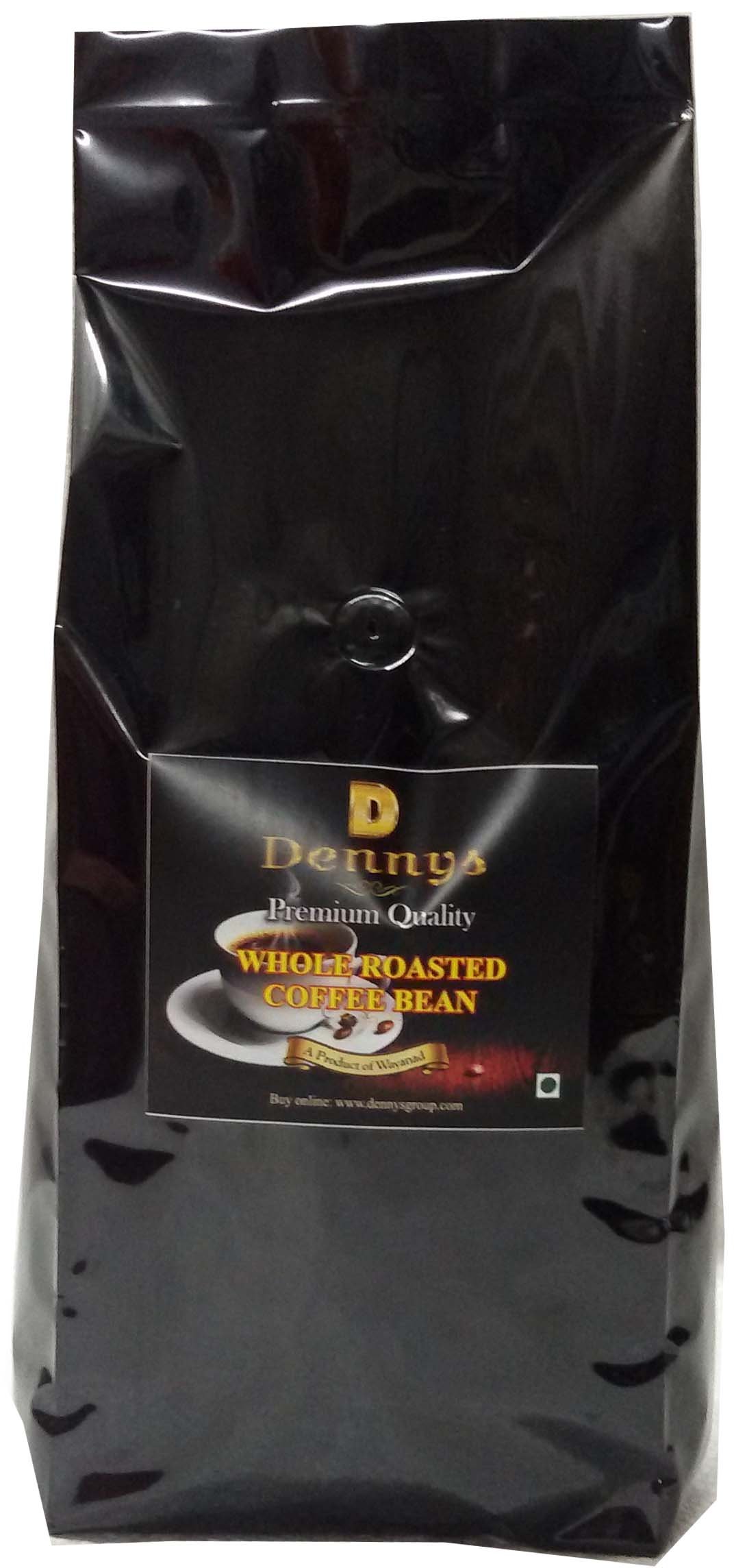 Dennys Whole Roasted Coffee Bean Arabica, Pea Berry and Robusta Blend Dark Roast (1000 g)