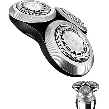 RQ12/SH90/80/70 Replacement Head Compatible with Philips S9000/8000/7000,Metal Wheel Buckle Double-Layer Blades,SensoTouch 3D/2D Shaver Head,Snap-in no tools, Rinses clean