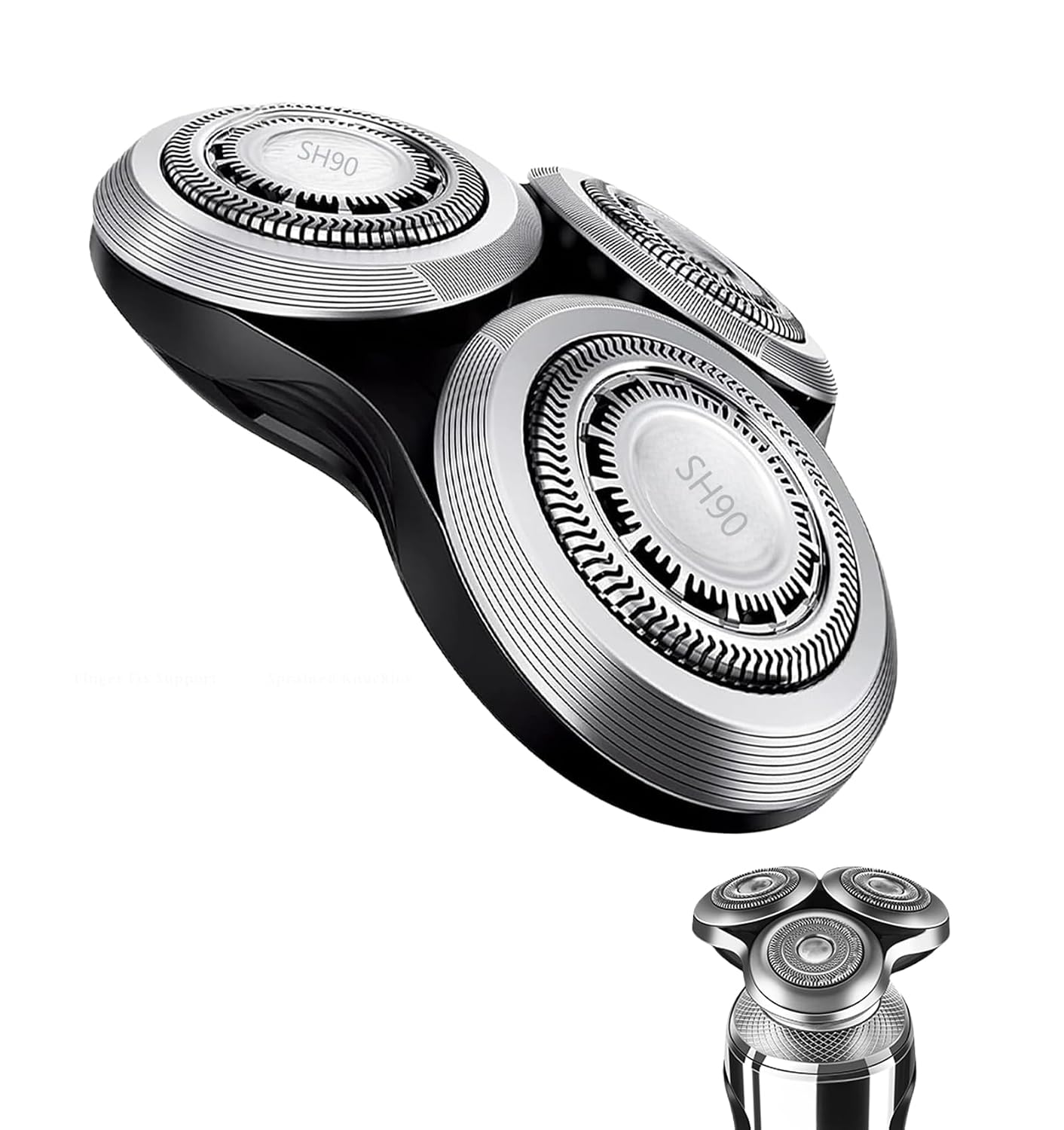 RQ12/SH90/80/70 Replacement Head Compatible with Philips S9000/8000/7000,Metal Wheel Buckle Double-Layer Blades,SensoTouch 3D/2D Shaver Head,Snap-in no tools, Rinses clean