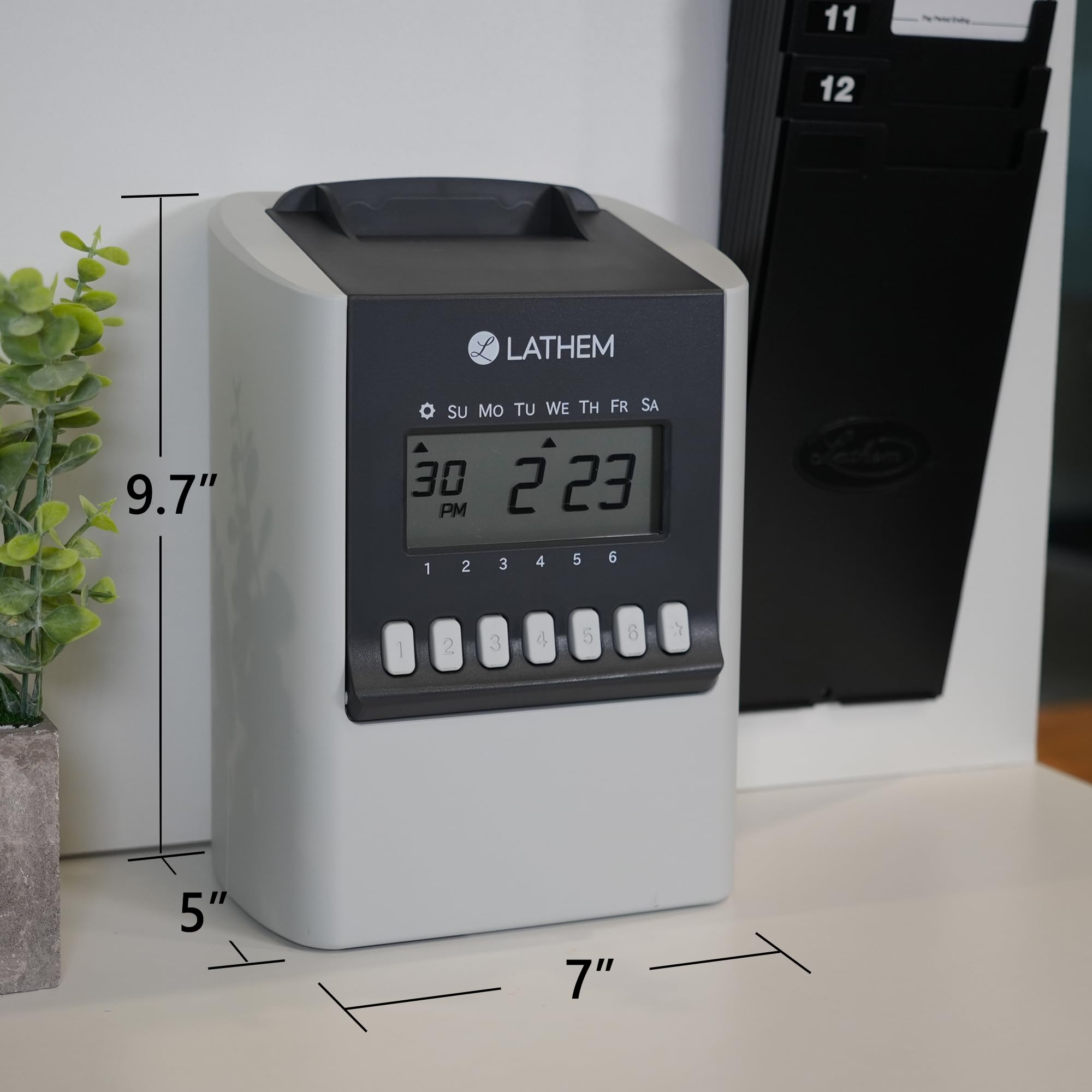 Lathem 700E Obliczający elektroniczny zegar czasowy, wymaga kart czasowych Lathem E17 (sprzedawany oddzielnie) (700E)
