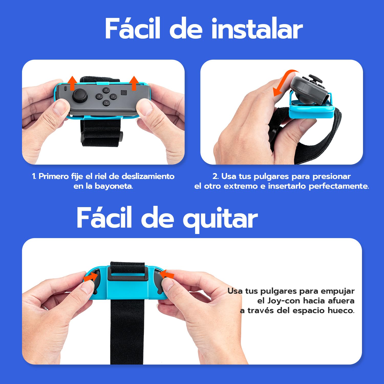 Mcbazel Bandas de Muñeca para Correa Ajustable para Controladores Joy-Con de NS Switch/Switch oled,No compatible switch 2,Just Dance, Burn It Up, Fitness Boxing