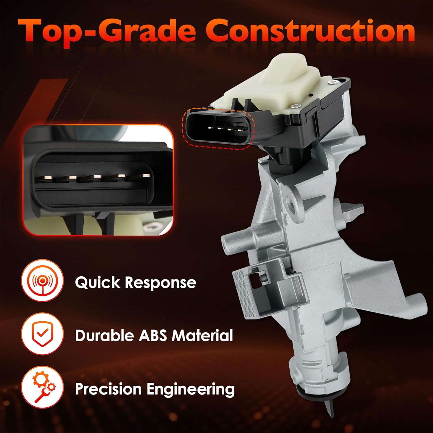 Ignition Lock Cylinder Housing, Compatible with 2017-2020 Jeep/Chrysler/Dodge - Wrangler/Compass/Patriot/Liberty/PT Cruiser/Pacifica/200/Avenger/Nitro, Steering Column Switch Housing, # 68054822AB