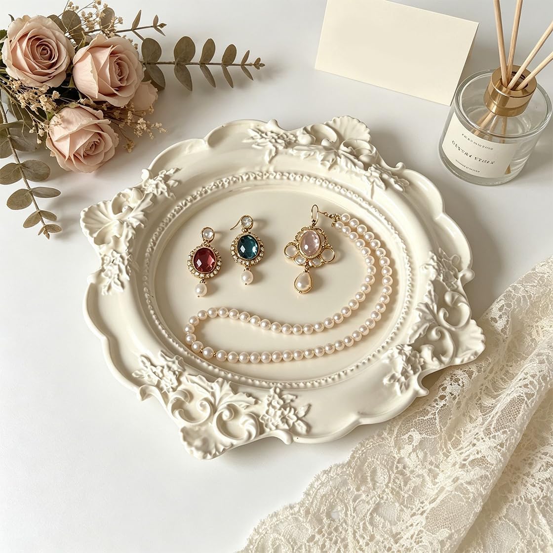 European Style Tray Resin Mold, Vintage Resin Casting Mold for Serving Platter, Antique Roman Pattern Epoxy Mold for DIY Jewelry Display Tray, Table Centerpiece Home Decor (European Style)
