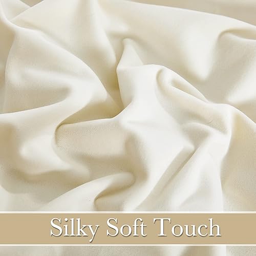 Miniatura 29 de RYB HOME - Cortinas de terciopelo beige, cortinas decorativas resistentes con pestaña trasera, cubierta de privacidad para oscurecer habitación