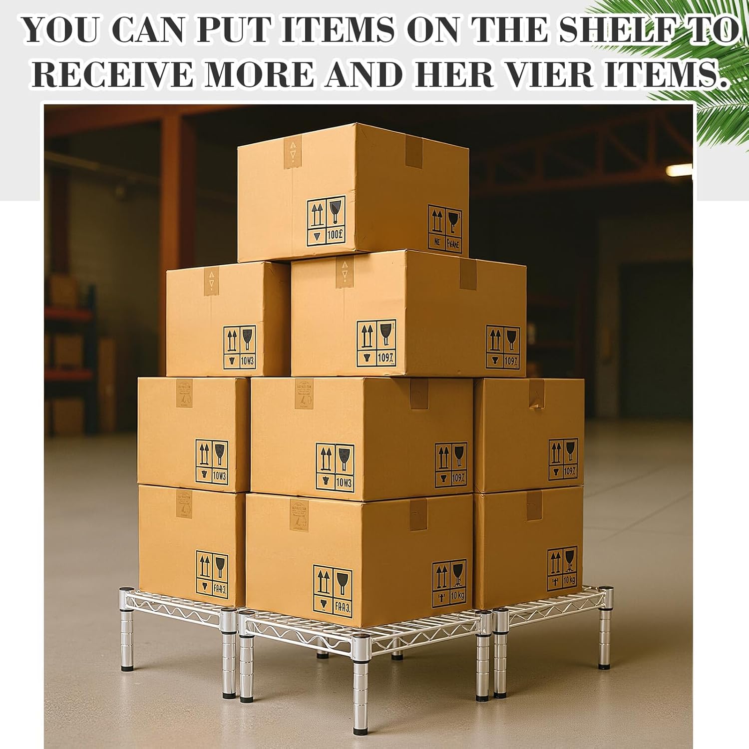 Cinnvoice 3 Pack Dunnage Rack 13.8" Long x 13.8" Wide, 5.9" Height Mild Steel Dunnage Rack 1000+ Pound Capacity Storage Commercial Food Service Storage in Restaurant Kitchens Shop (Silver)