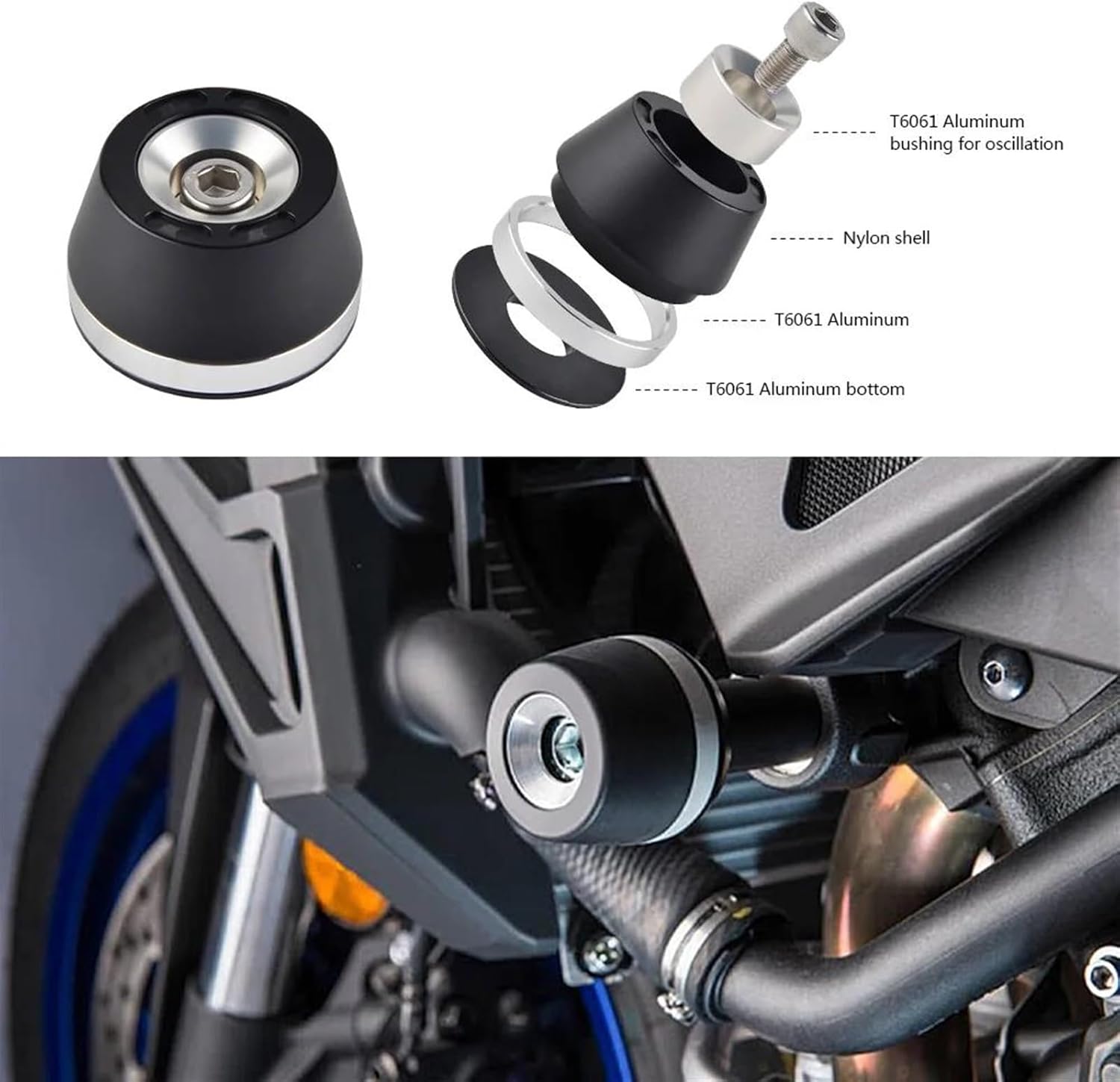 Falling Crash Protector Motorcycle Frame Slider Guard Crash Pad Falling Protector for Honda NC700S NC700X 12-17 NC750S NC750X NC750S 14-17 Upgrade Accessories(Gold)