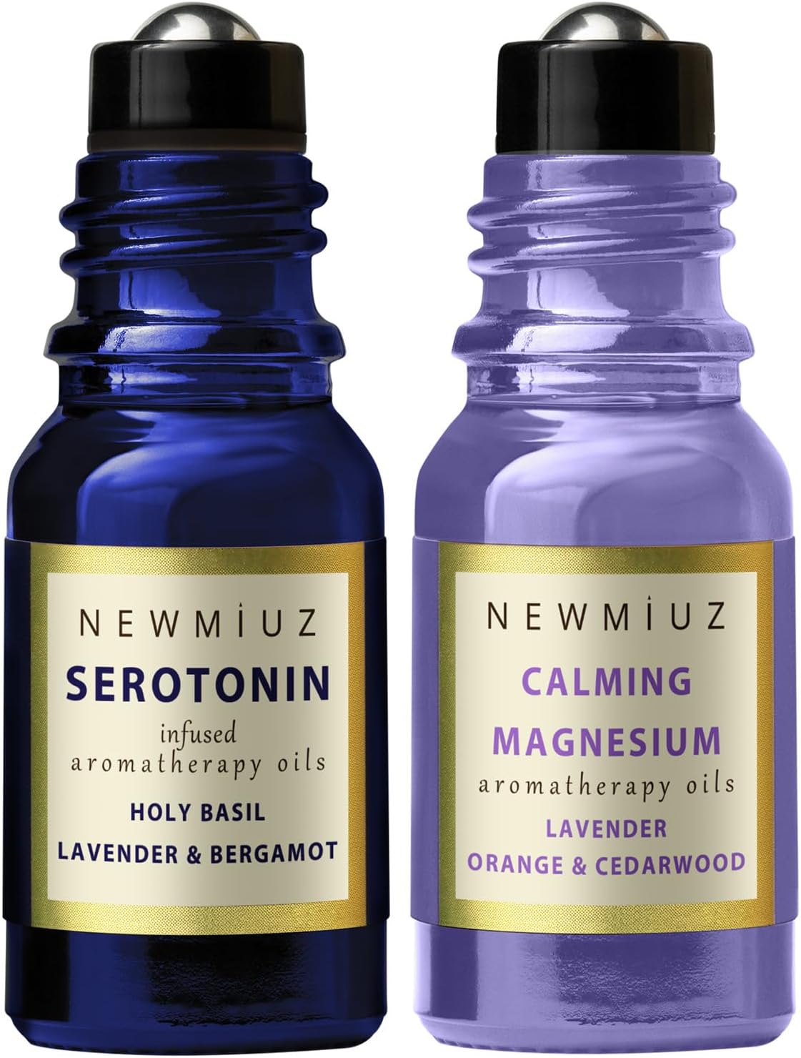 Destress Holy Basil Lavender and Bergamot & Calming Magnesium Lavender Orange Cedarwood Pack of 2