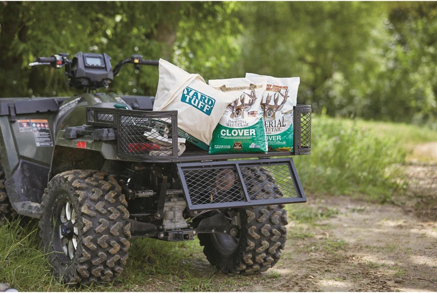 Guide Gear ATV Rear Drop Basket Cargo Luggage Carrier Hauling Rack, Heavy-Duty Steel, 29.5" x 39" x 10"h