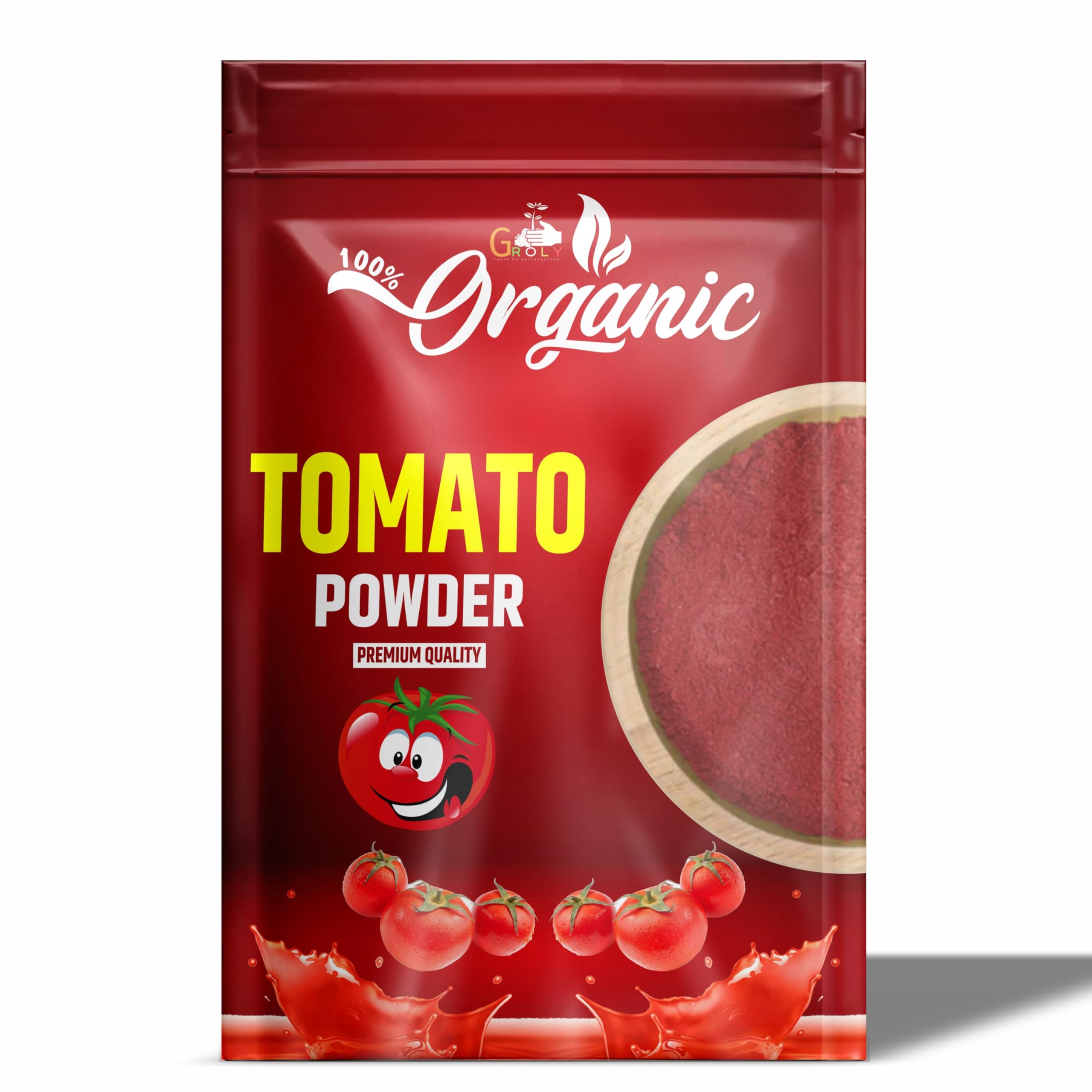 Groly Organic Tomato Powder 50 Gm | Dried, Delicious | No Added Colours | Delights Taste of Freshness & Cooking Made Easy
