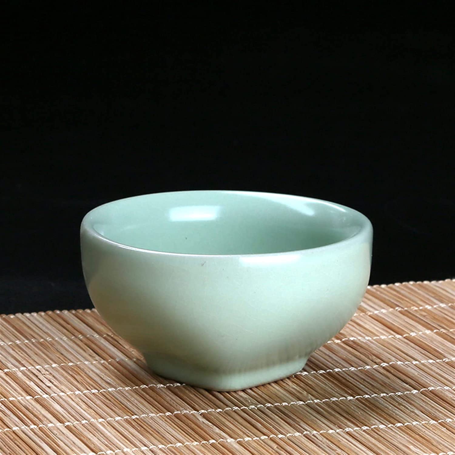 taza de té, Cuencos, lote chino Ru Kiln Crack cerámica taza de té porcelana pequeño tazón hecho a mano juego accesorios maestro individual(O 6.2x3.5cm 40ml)