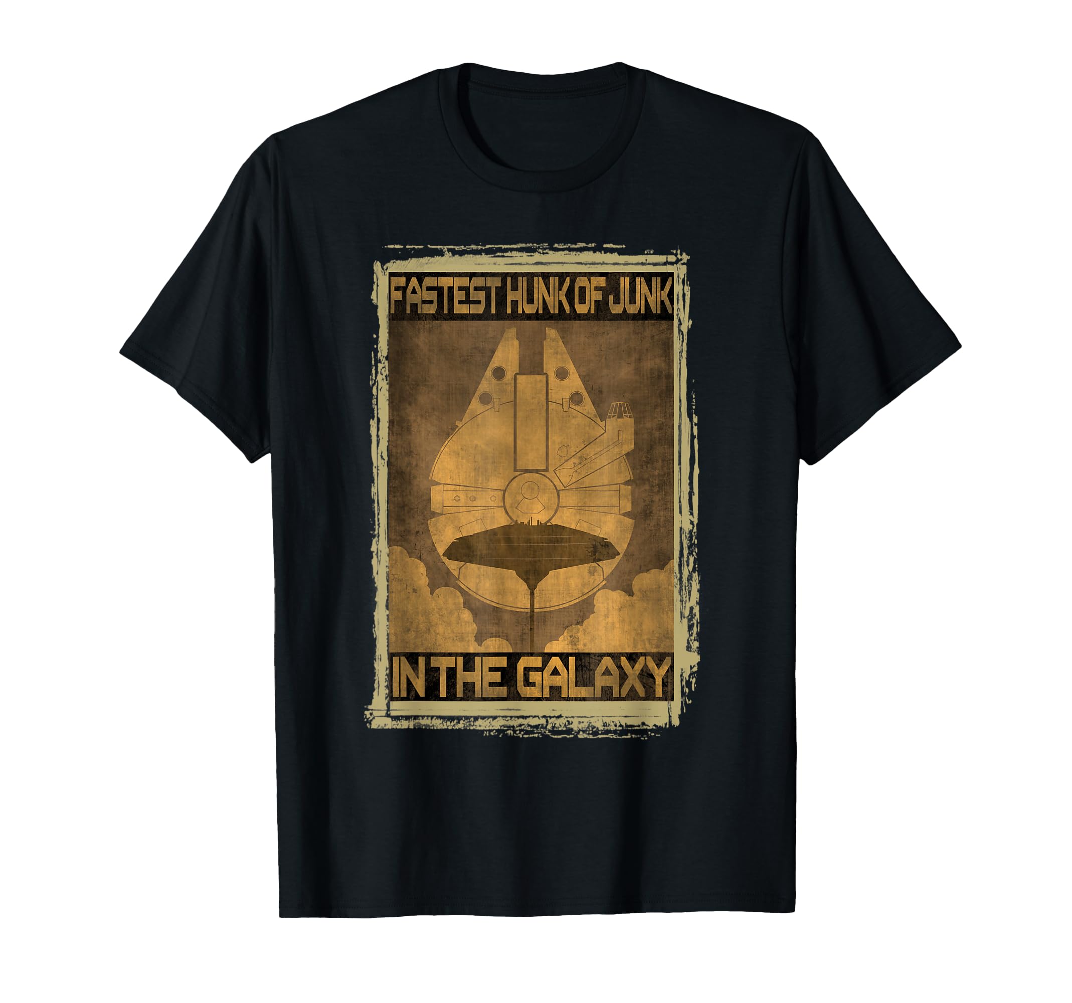 T-shirt Star Wars Falcon Hunk of Junk en coton noir pour homme fan de la saga - 3